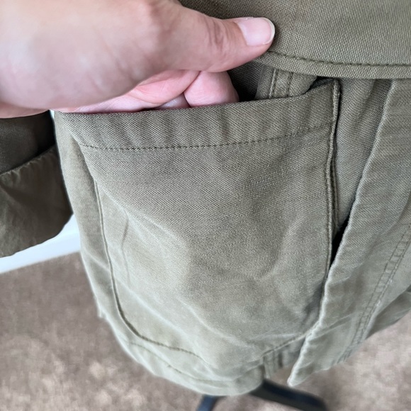 Free People Drapey Olive Green Utility Jacket with O-Ring Belt Size S - Picture 9 of 11